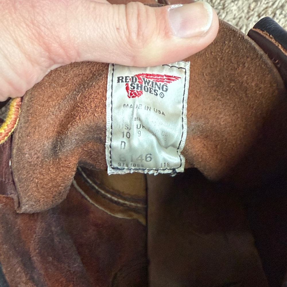 Red Wing Shoes Men's Sz. 10D six inch “roughneck” style Brown Leather Boots - Picture 8 of 8
